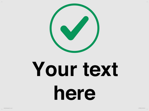 Custom plain background, green tick in circle sign